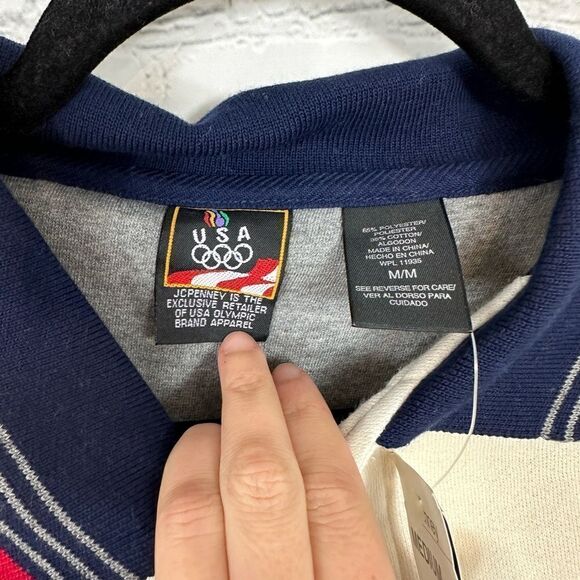 JC Penny dead stock USA Olympics polo lightweight sweater size M - Picture 6 of 7